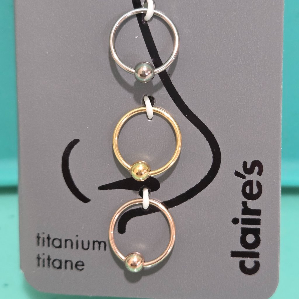 Nose Rings 20 Guage 8mm Titanium New In Package Set Of Three 15$